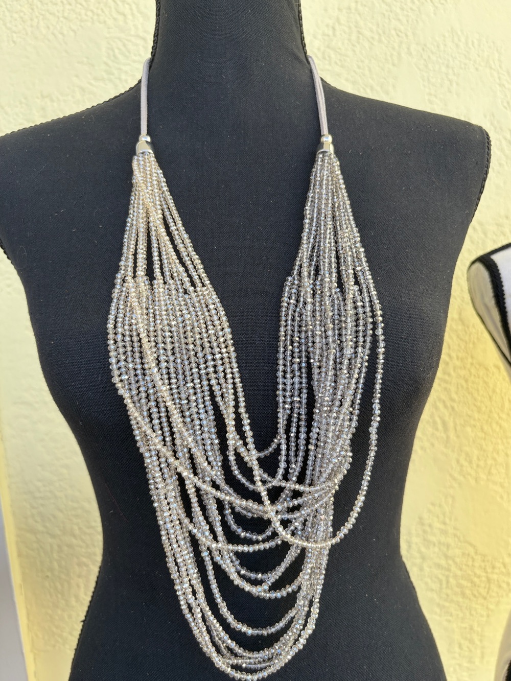 Chico's Multi-Strand Silver Crystal Necklace